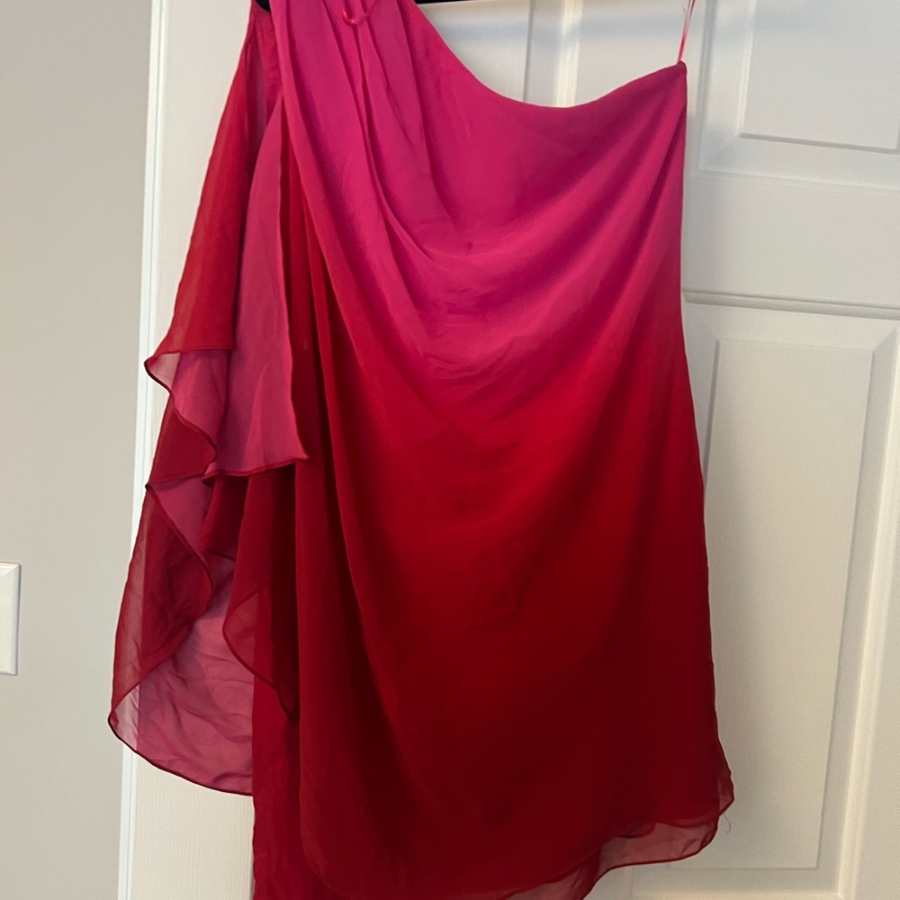 NWT JS collection Elegant pink Draped one shoulder Dress